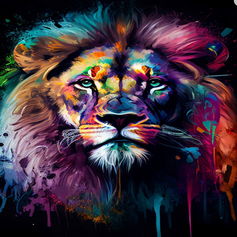 Abstract lion artwork